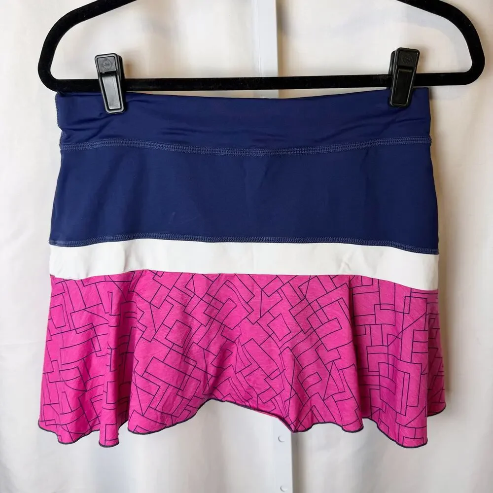 Sofibella Accent Performance‎ Tennis Skort Skirt Colorblock Navy Pink Size M
